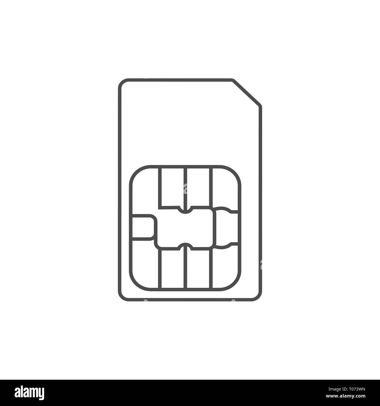 SIM-Karte-Symbol. Vector Illustration, flache Bauform. Stock Vektor