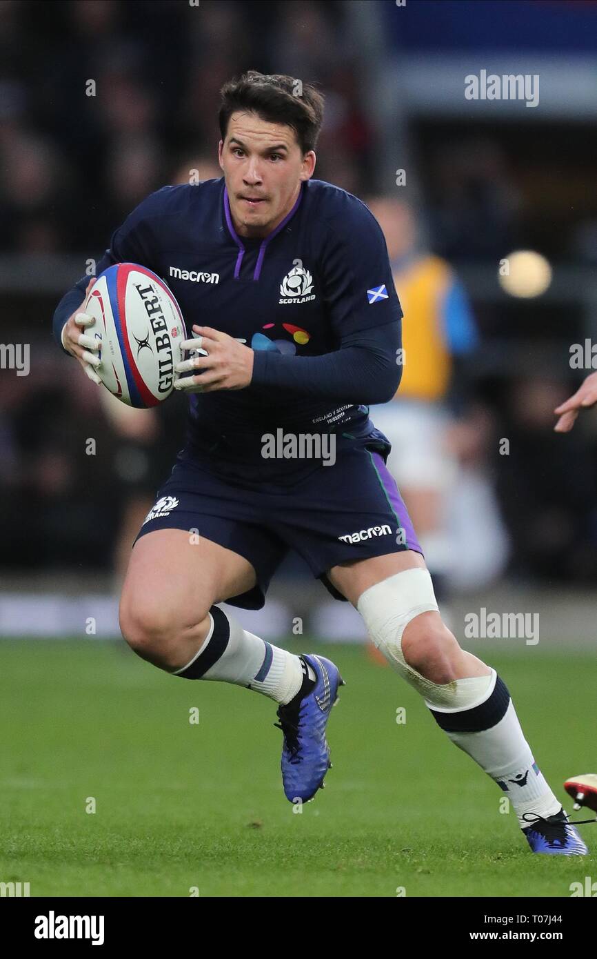 SAM JOHNSON, SCHOTTLAND UND GLASGOW WARRIORS, ENGLAND - SCHOTTLAND, GUINNESS sechs Nationen 2019, 2019 Stockfoto