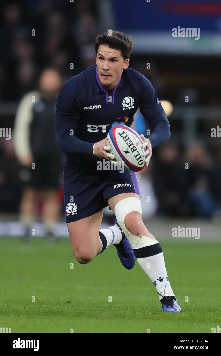 SAM JOHNSON, SCHOTTLAND UND GLASGOW WARRIORS, ENGLAND - SCHOTTLAND, GUINNESS sechs Nationen 2019, 2019 Stockfoto