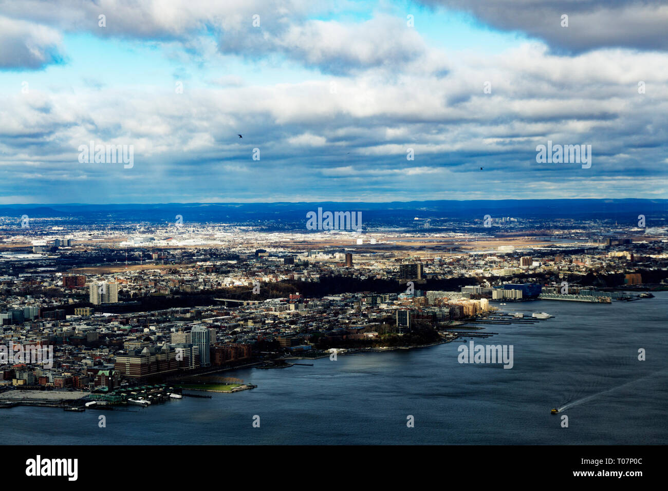 Jersey City Skyline aus der Luft Stockfoto