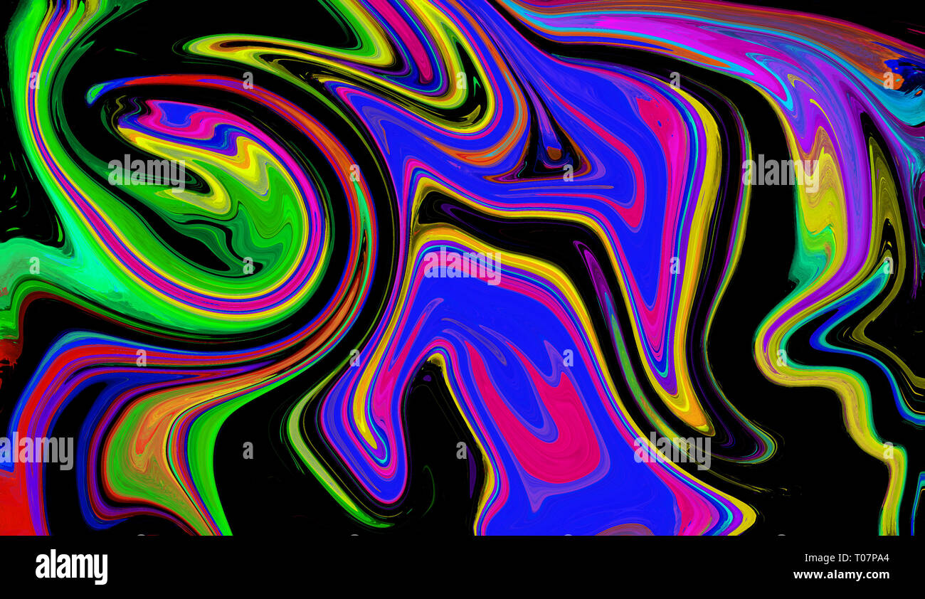 Zusammenfassung Hintergrund mit psychedelischen malerei Kunst in lebendigen Farben. Marbleized helle Wirkung mit flüssigen Farben, Hintergrund für Tapeten. Stockfoto