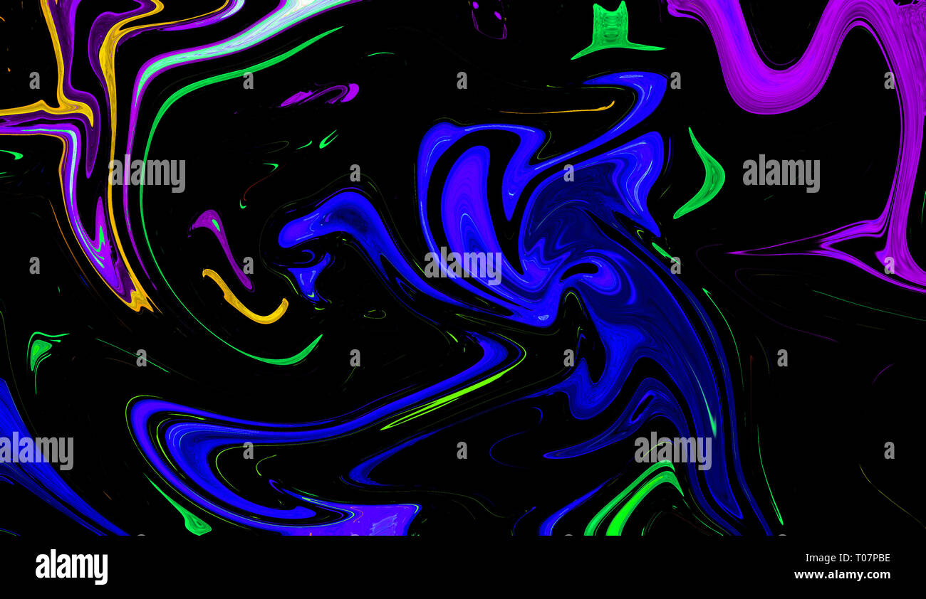 Zusammenfassung Hintergrund mit psychedelischen malerei Kunst in lebendigen Farben. Marbleized helle Wirkung mit flüssigen Farben für Tapeten. Stockfoto