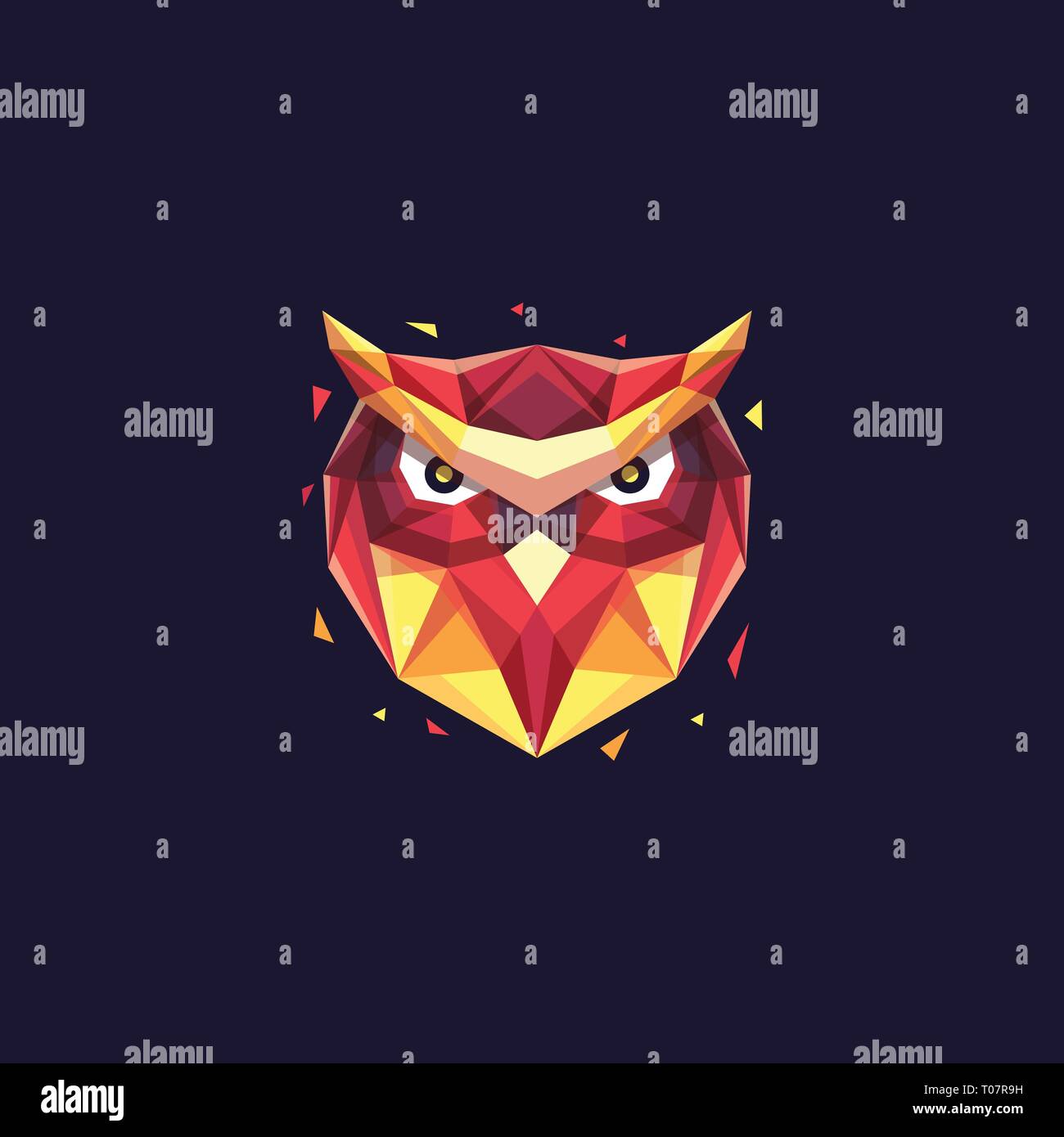 Abstrakte Kopf Eule Geometrische illustration Vektor Vorlage. Geeignet für kreative Industrie, Multimedia, Entertainment, Ausbildungen, Shop, und alle damit verbundenen Stock Vektor