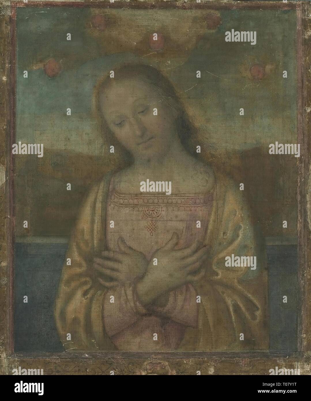 "Christus". Italien, Ende des 15. und frühen 16. Jahrhundert. Abmessungen: 49 x 40,5 cm. Museum: Staatliche Eremitage, St. Petersburg. Thema: Ende 15./Anfang 16. Jahrhundert unbekannter Künstler der Umbrischen Schule. Stockfoto