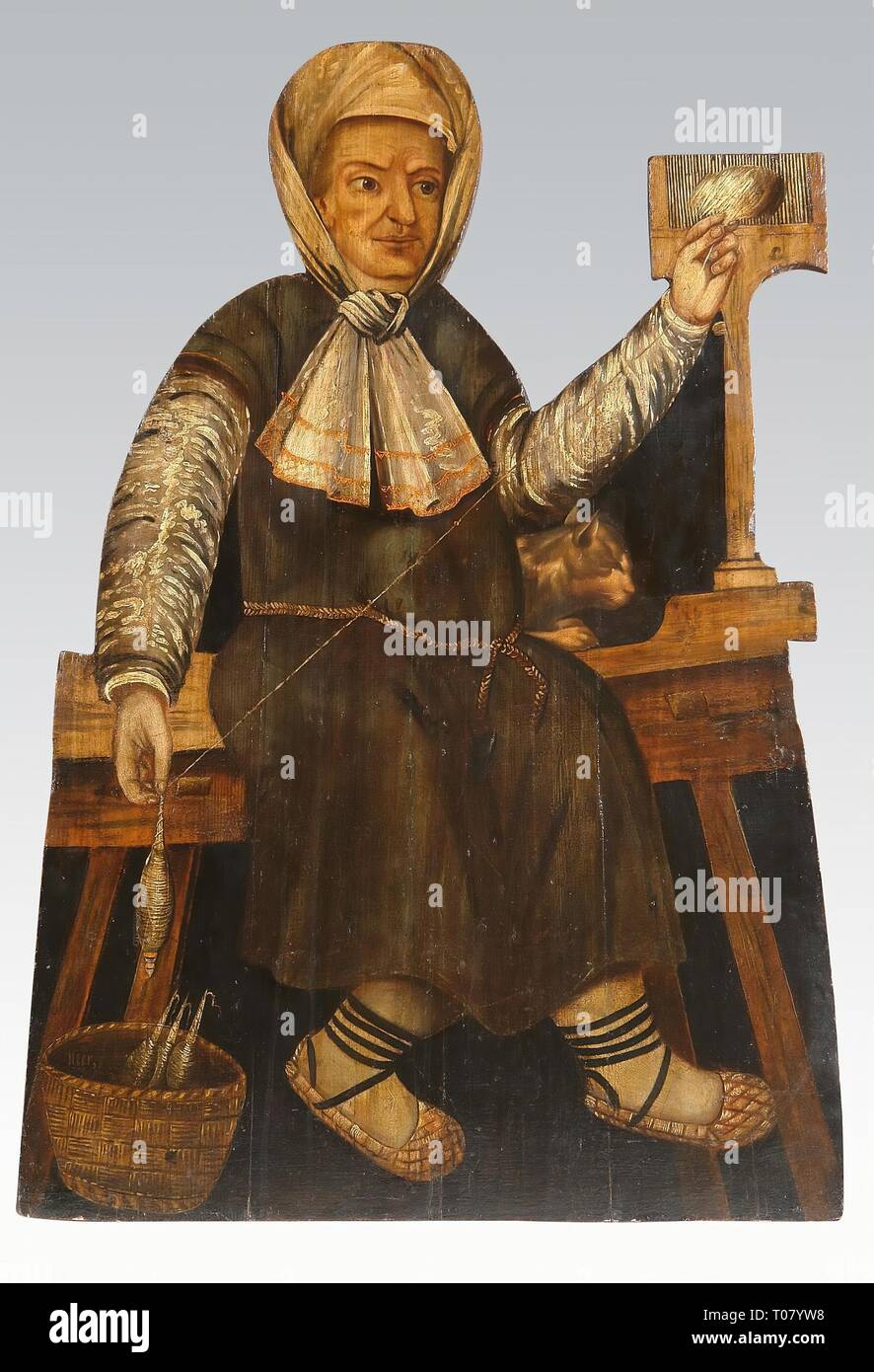 "Trompe-l'oeil: alte Bäuerin". Russland, 18. Abmessungen: 105 x 68 cm. Museum: Staatliche Eremitage, St. Petersburg. Thema: Anonyme Künstler. 18. Stockfoto