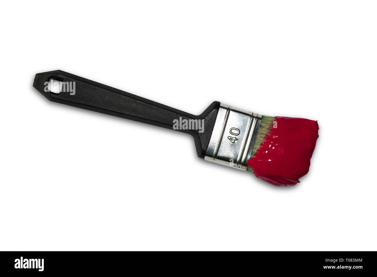 Pinsel mit Magenta Farbe Stockfoto