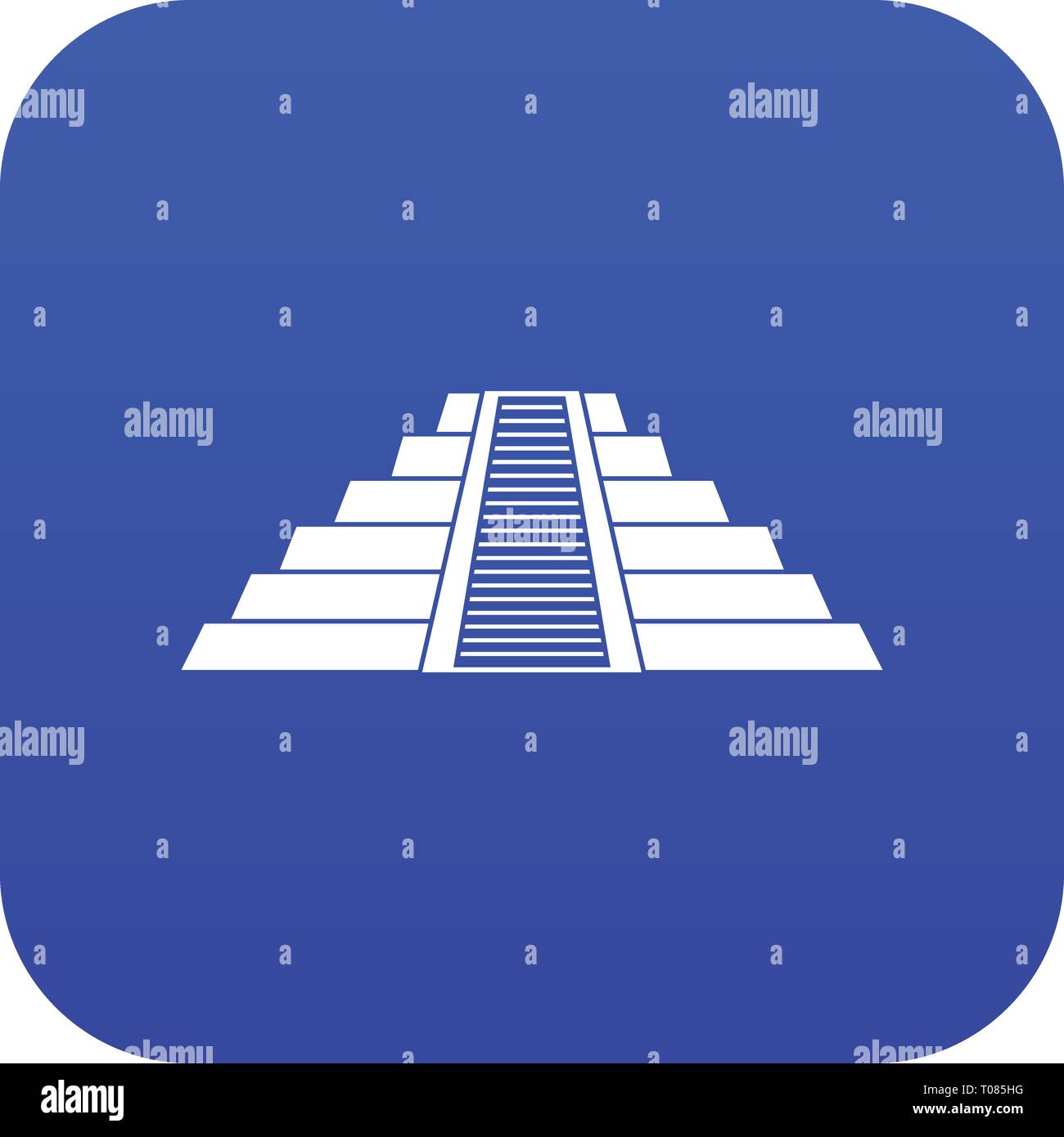 Ziggurat in Chichen Itza Symbol digital Blau Stock Vektor
