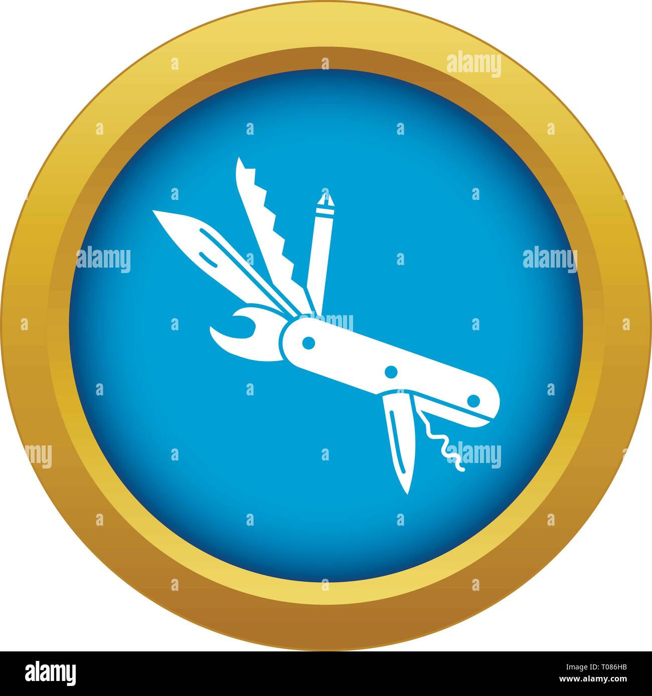 Lager Messer Symbol blau Vector isoliert Stock Vektor