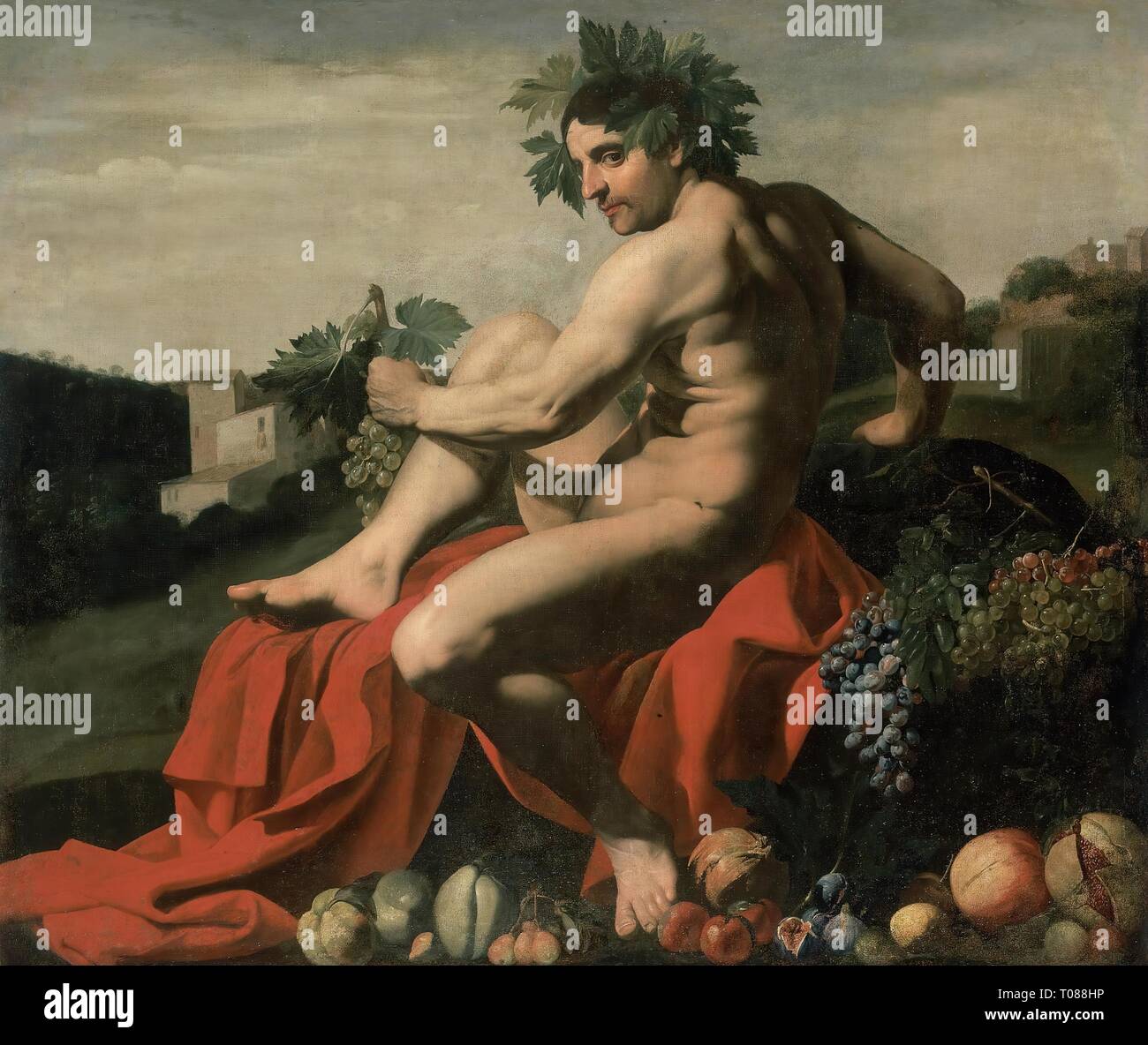 'Bacchus'. Italien, erste Hälfte des 17. Jahrhunderts. Abmessungen: 141 x 170 cm. Museum: Staatliche Eremitage, St. Petersburg. Autor: Caravaggio (Michelangelo Merisi da Caravaggio (Kreis). Stockfoto