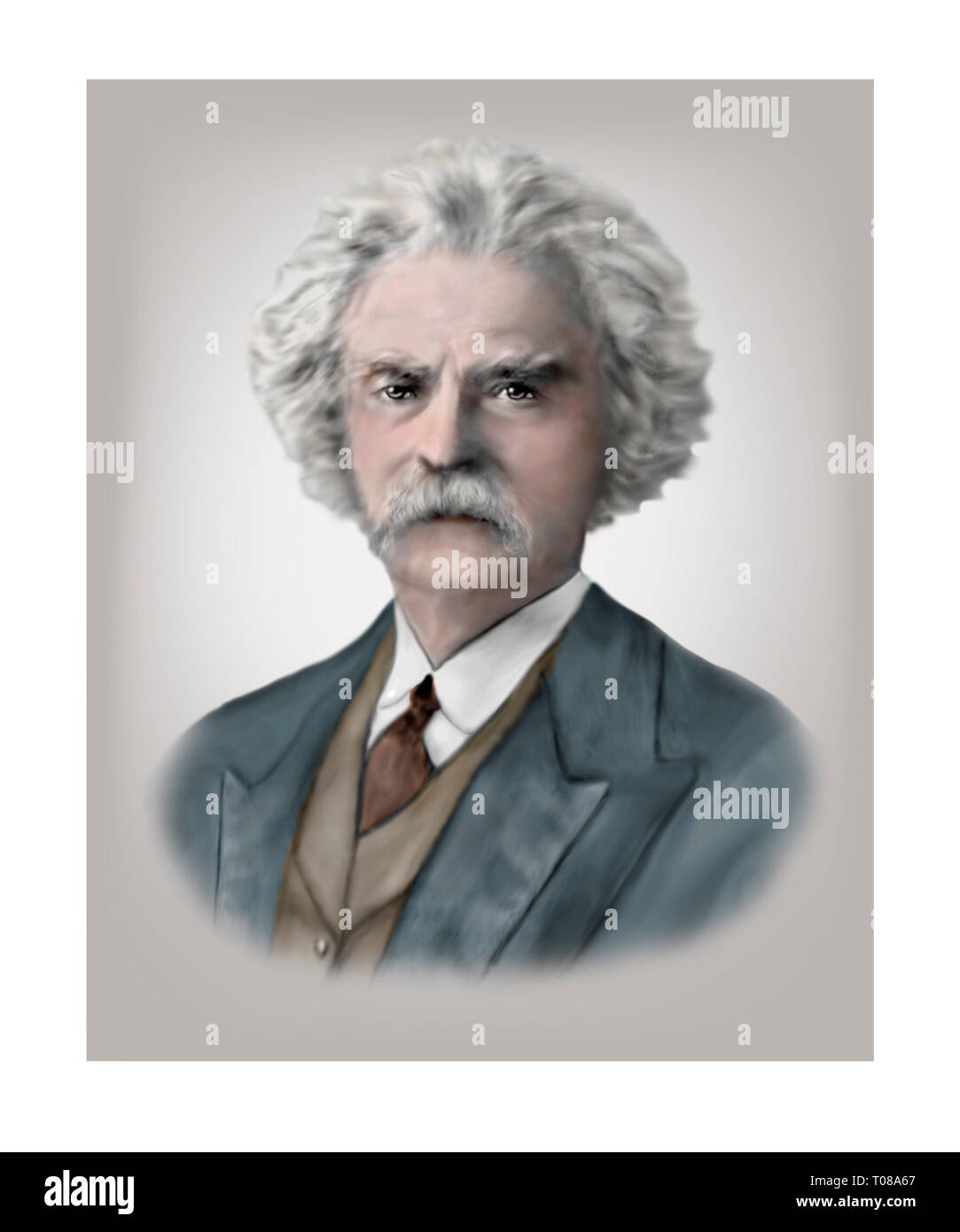 Mark Twain amerikanischer Schriftsteller 1835-1910 Humorist Stockfoto