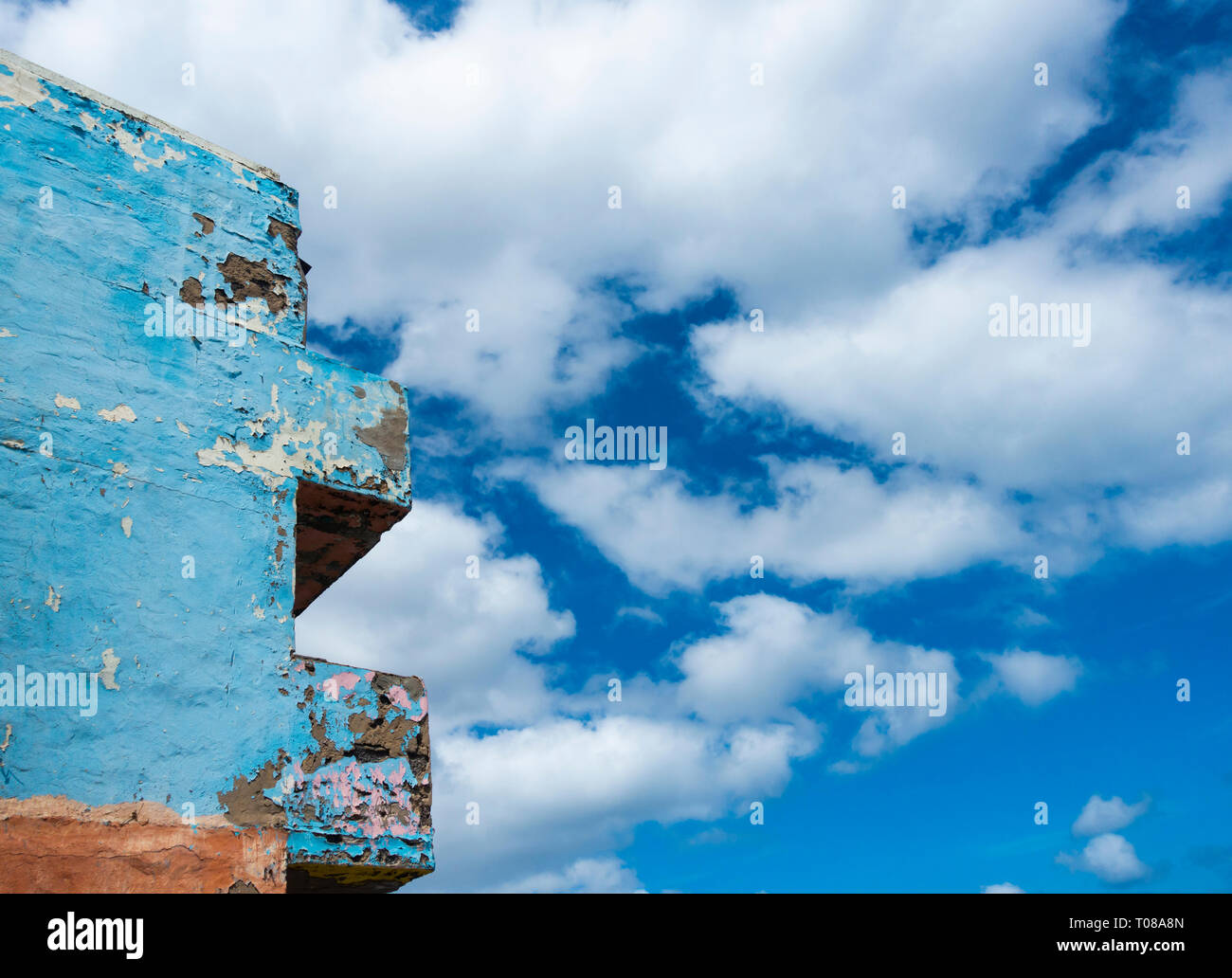 Farbe aussenwand von Haus auf beachin Spanien. Stockfoto