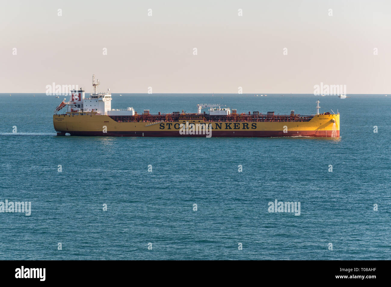 Port Said, Ägypten - November 4, 2017: Chemical/Oil Products Tanker Stolt Calluna Segeln im Mittelmeer Suezkanal in Port Said, Ägypten, Stockfoto