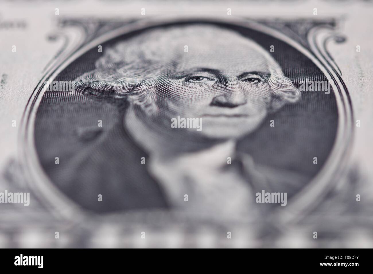 Porträt von George Washington auf einem United States one-dollar Bill Stockfoto