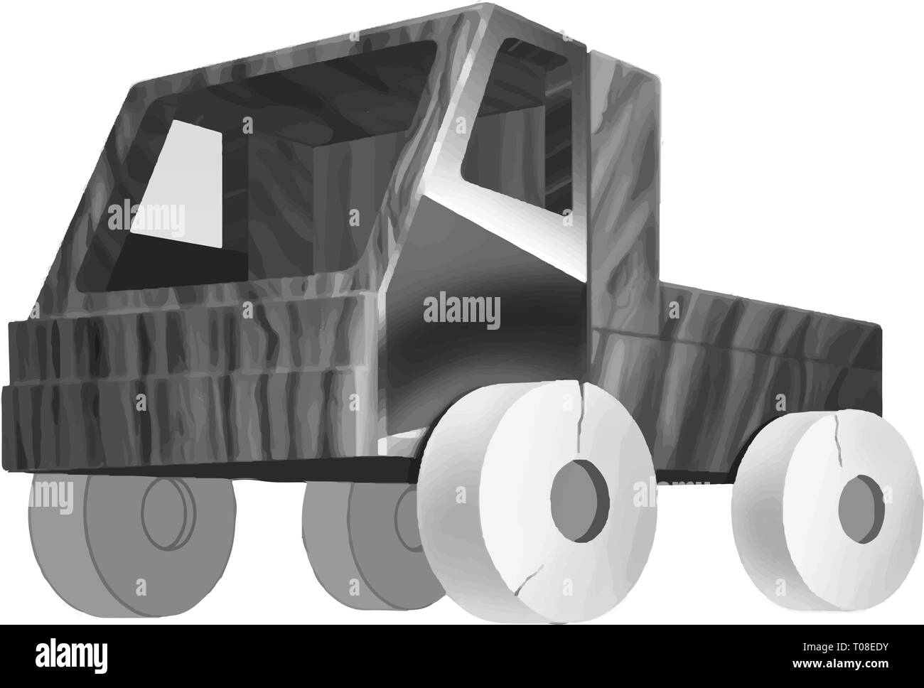 Realistische cooles Spielzeug Auto Art isometrischen Vector Illustration - vektorgrafik. Stock Vektor