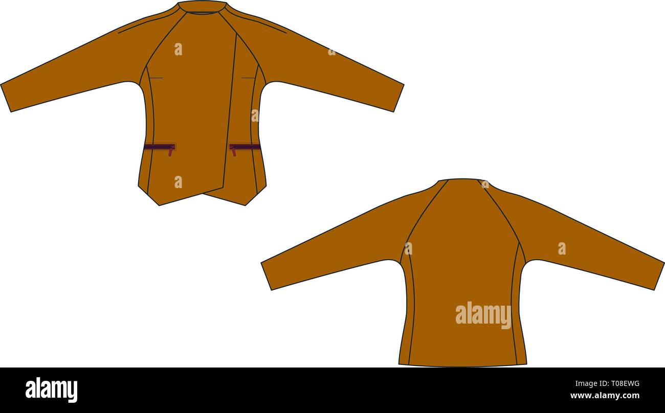 Vector Illustration der Jacke. Vorder- und Rückansicht Stock Vektor