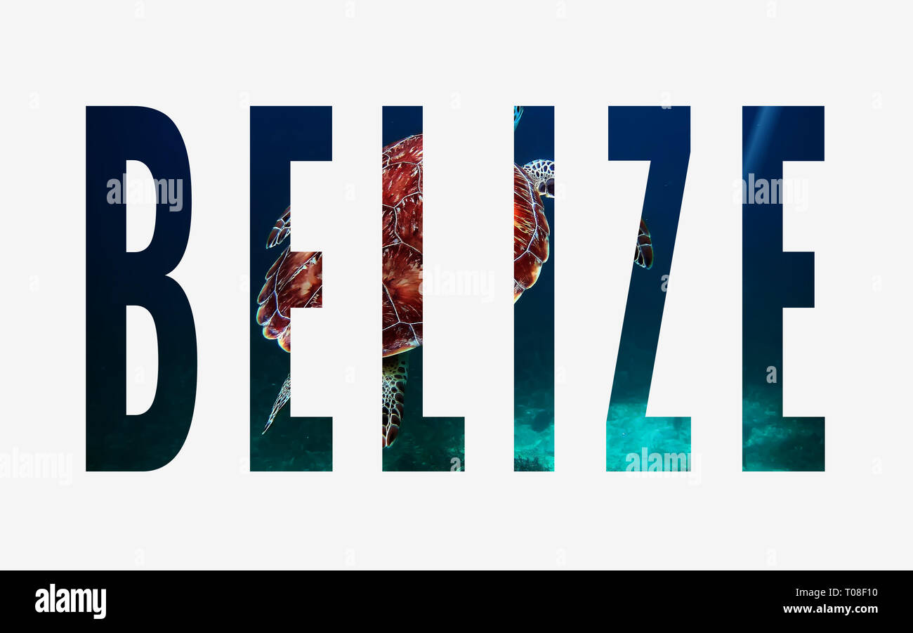 Belize, ein weltberühmtes Reiseziel für Tauchen und, das Blue Hole und Hol Chan Nationalpark Stockfoto