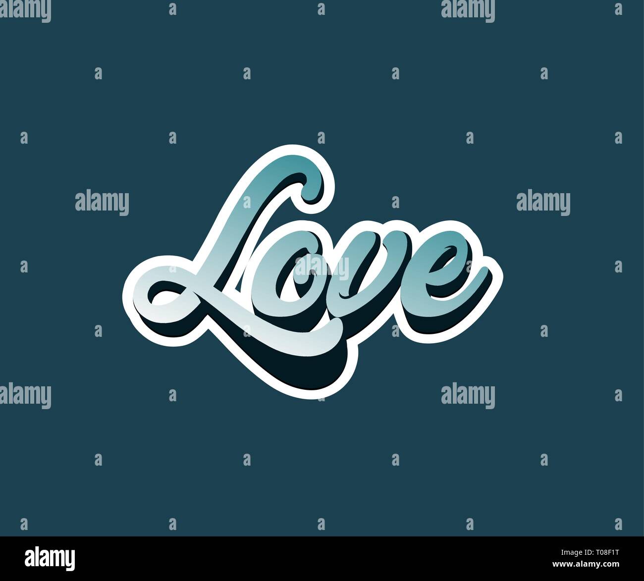 3D-Vektor u des Briefes. Vektor freehand Briefe liebe Text doodles - Vektorgrafik Stock Vektor