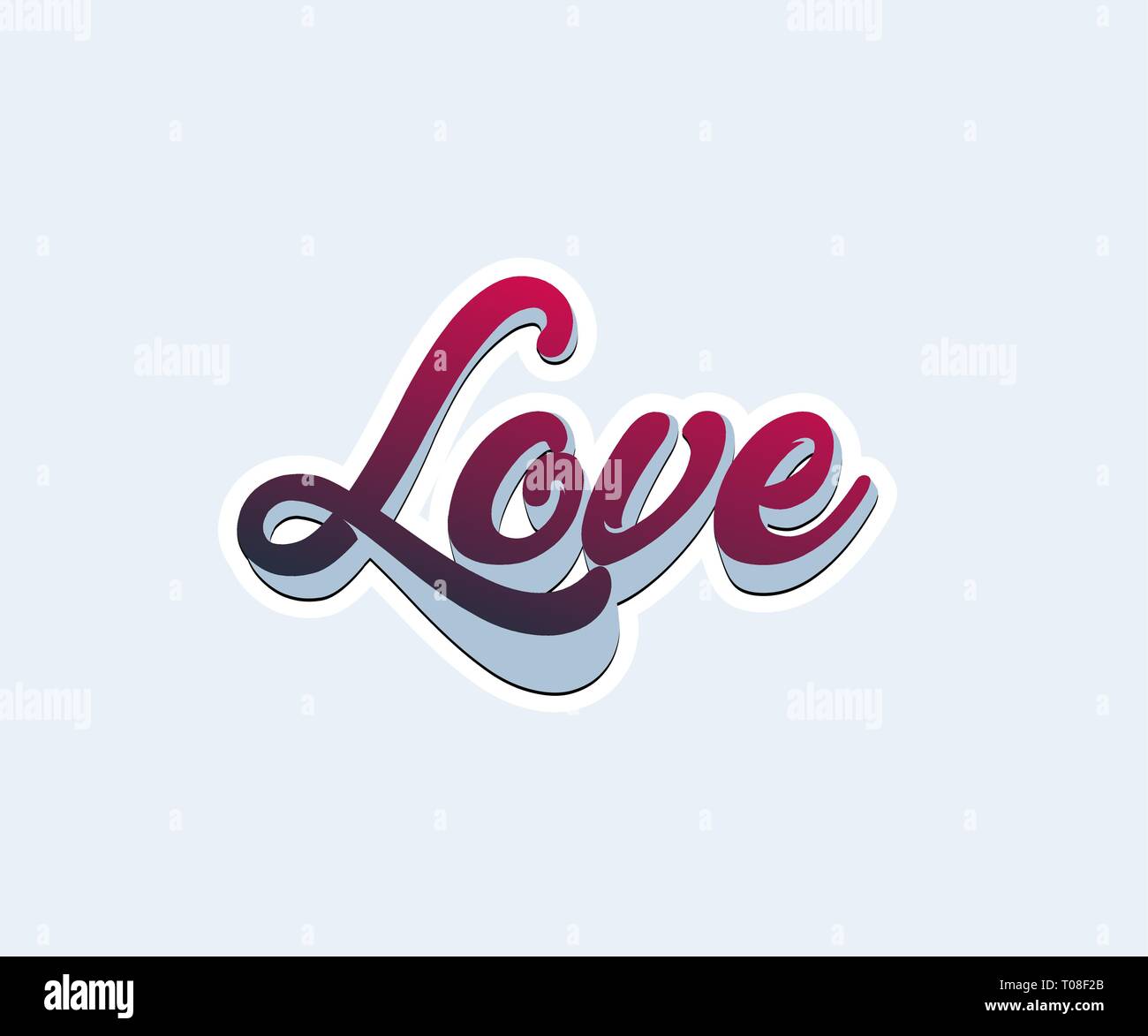 3D-Vektor u des Briefes. Vektor freehand Briefe liebe Text doodles - Vektorgrafik Stock Vektor