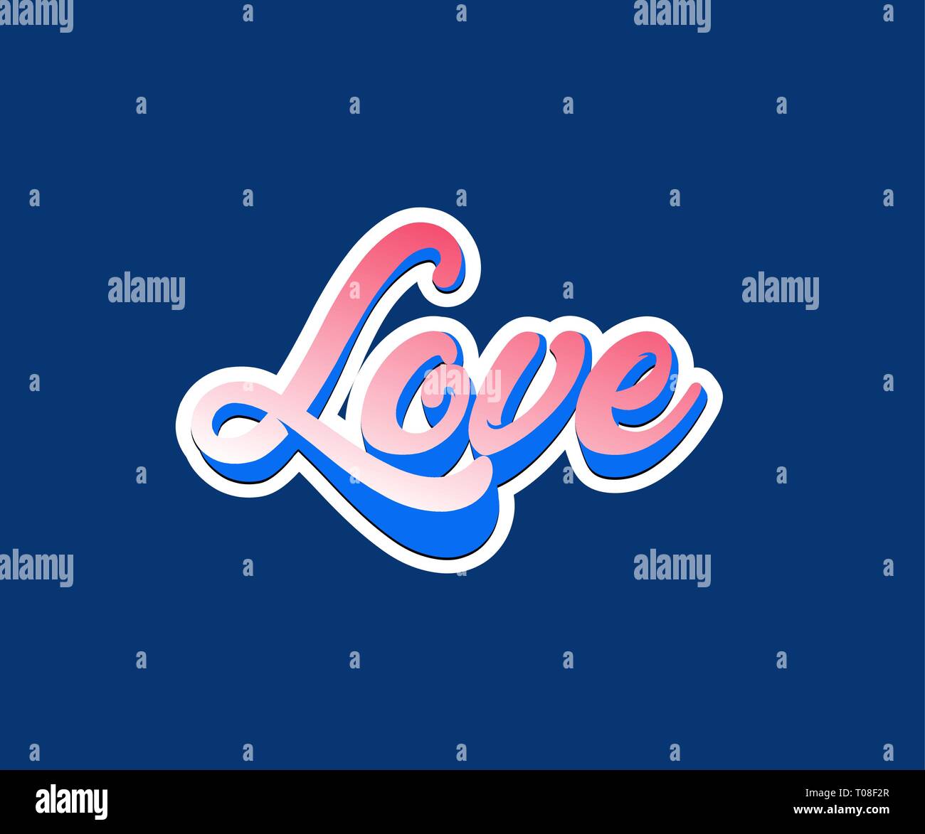 3D-Vektor u des Briefes. Vektor freehand Briefe liebe Text doodles - Vektorgrafik Stock Vektor