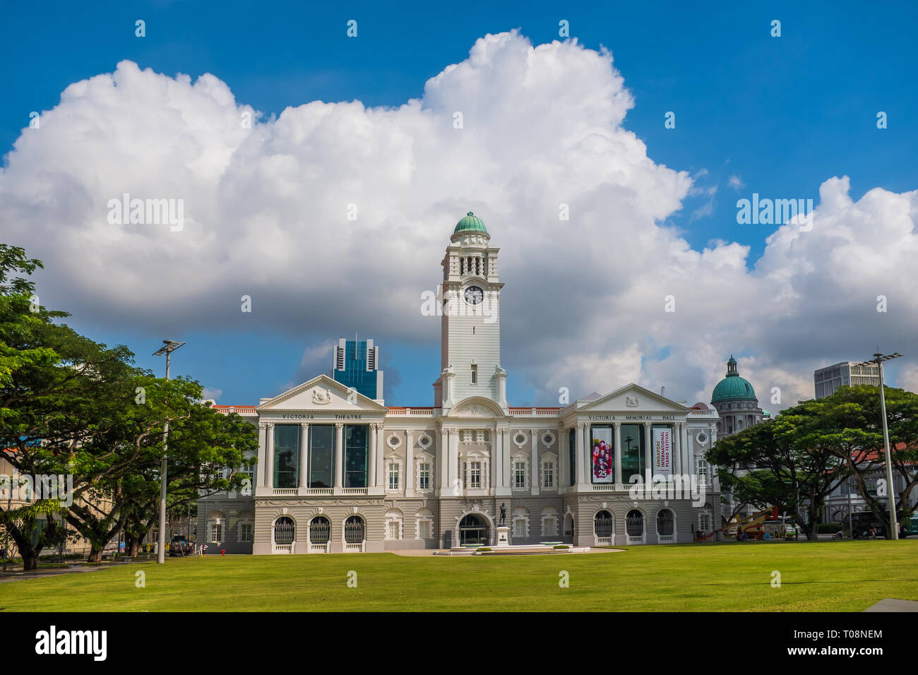 SINGAPORE CITY, Singapur - 4. März, 2019: Die Victoria Theater- und Konzertsaal ist ein Performing Arts Center im Zentrum von Singapur, verorten. Stockfoto