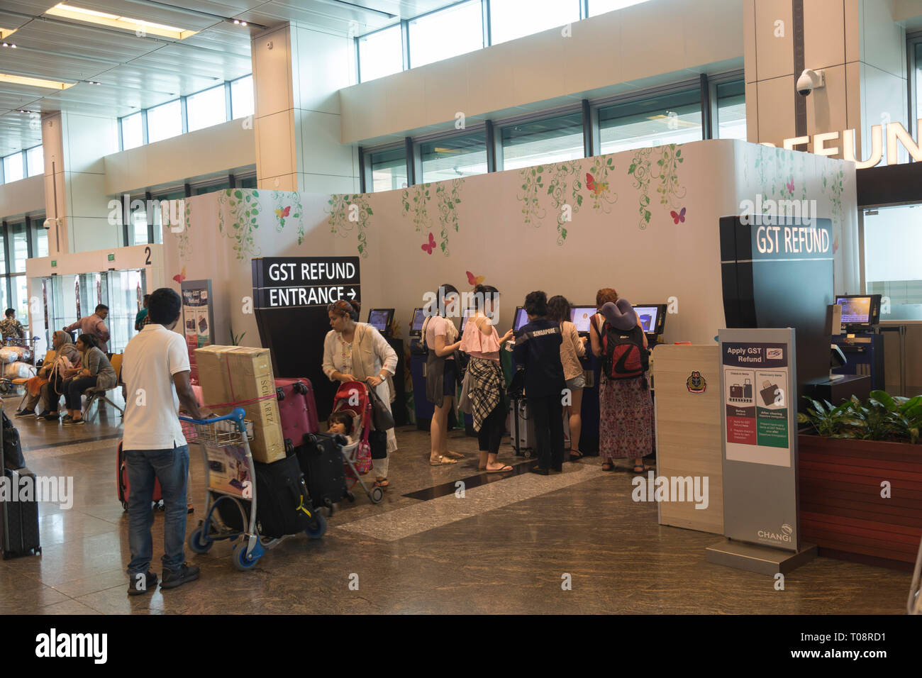 Flughafen Changi in Singapur Stockfoto