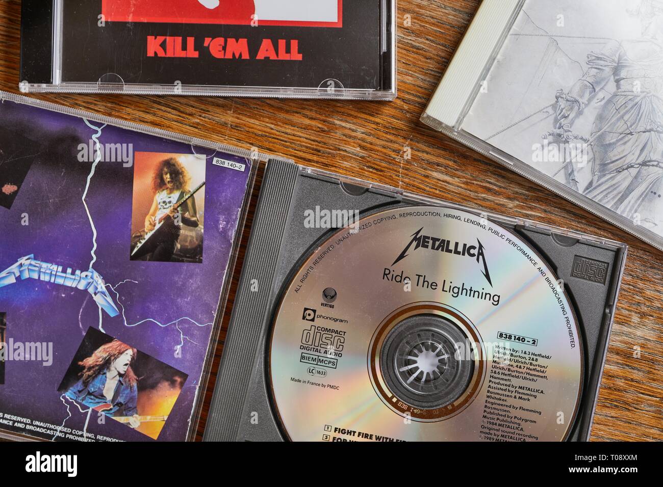 Metallica Ride The Lightning und andere CDs Stockfoto