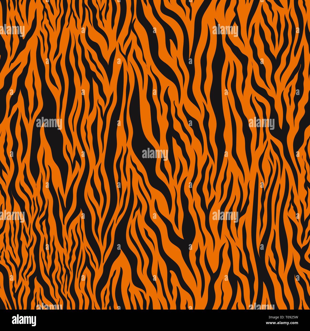 Helles Orange Tiger Skin, detaillierte nahtlose Muster Stock Vektor