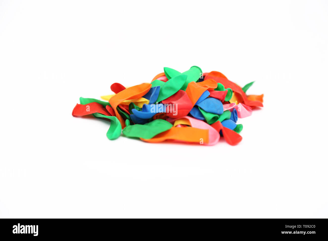 Portrait von wasserbomben Für holi Spaß. Auf den weißen Hintergrund isoliert. Stockfoto