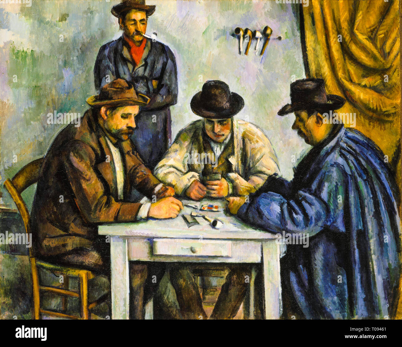 Paul Cézanne, die Kartenspieler, Post-Impressionismus Gemälde, c. 1890-1892 Stockfoto
