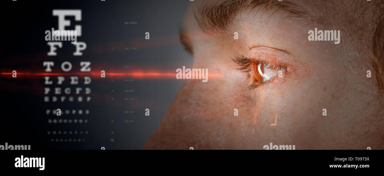 Auge Chirurgie oder Retina scfan Konzept Stockfoto