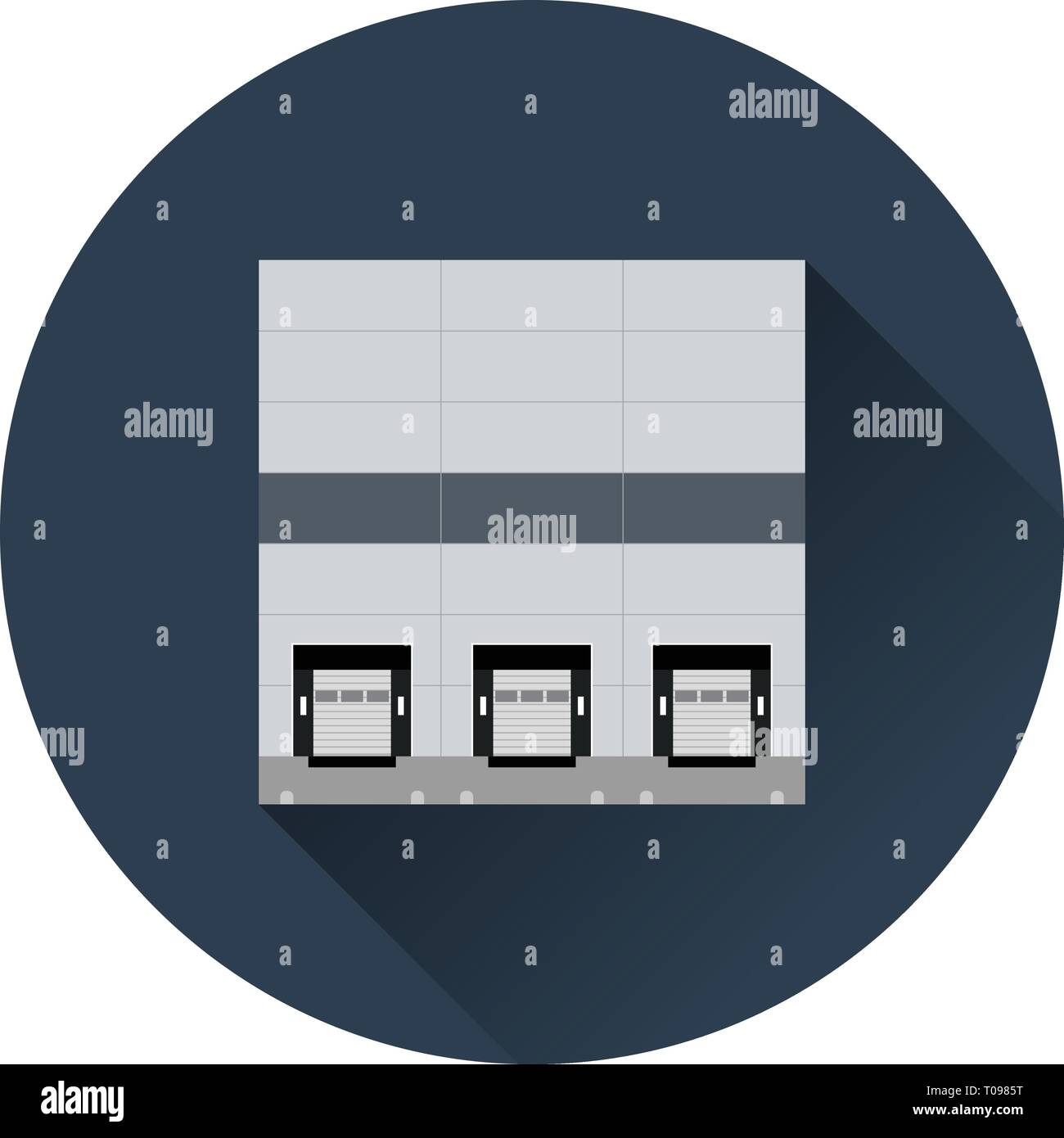 Warehouse logistische Konzept Symbol. Flach Farbe mit Schatten Design. Vector Illustration. Stock Vektor