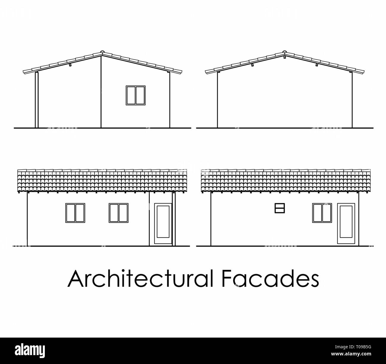 Architektonischen Fassaden Stock Vektor