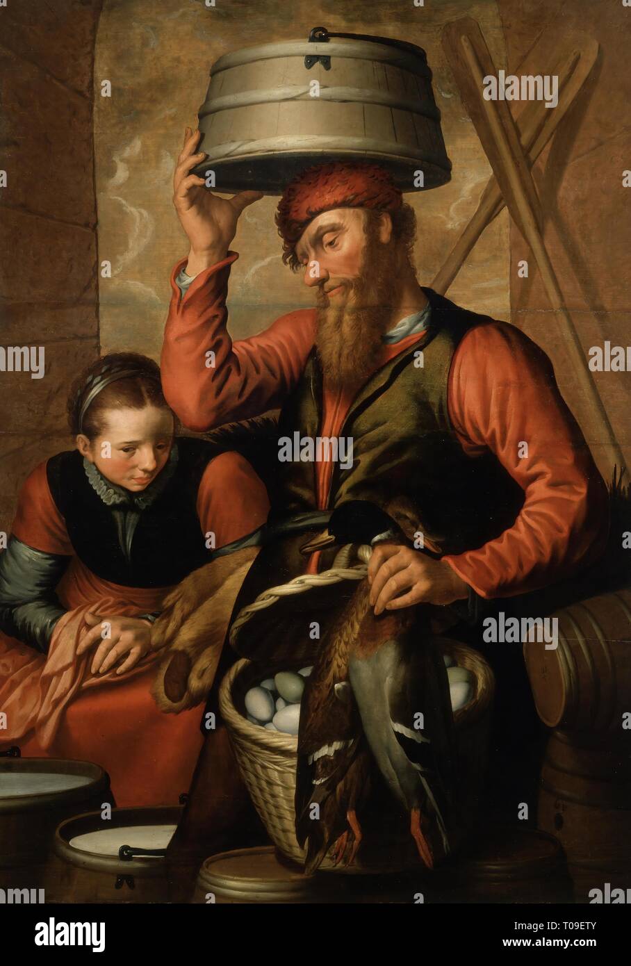 "Händler im Spiel". Niederlande, 1561. Abmessungen: 137 x 95 cm. Museum: Staatliche Eremitage, St. Petersburg. Autor: Pieter Aertsen (lange Pier). PIETER AERTSEN. Stockfoto