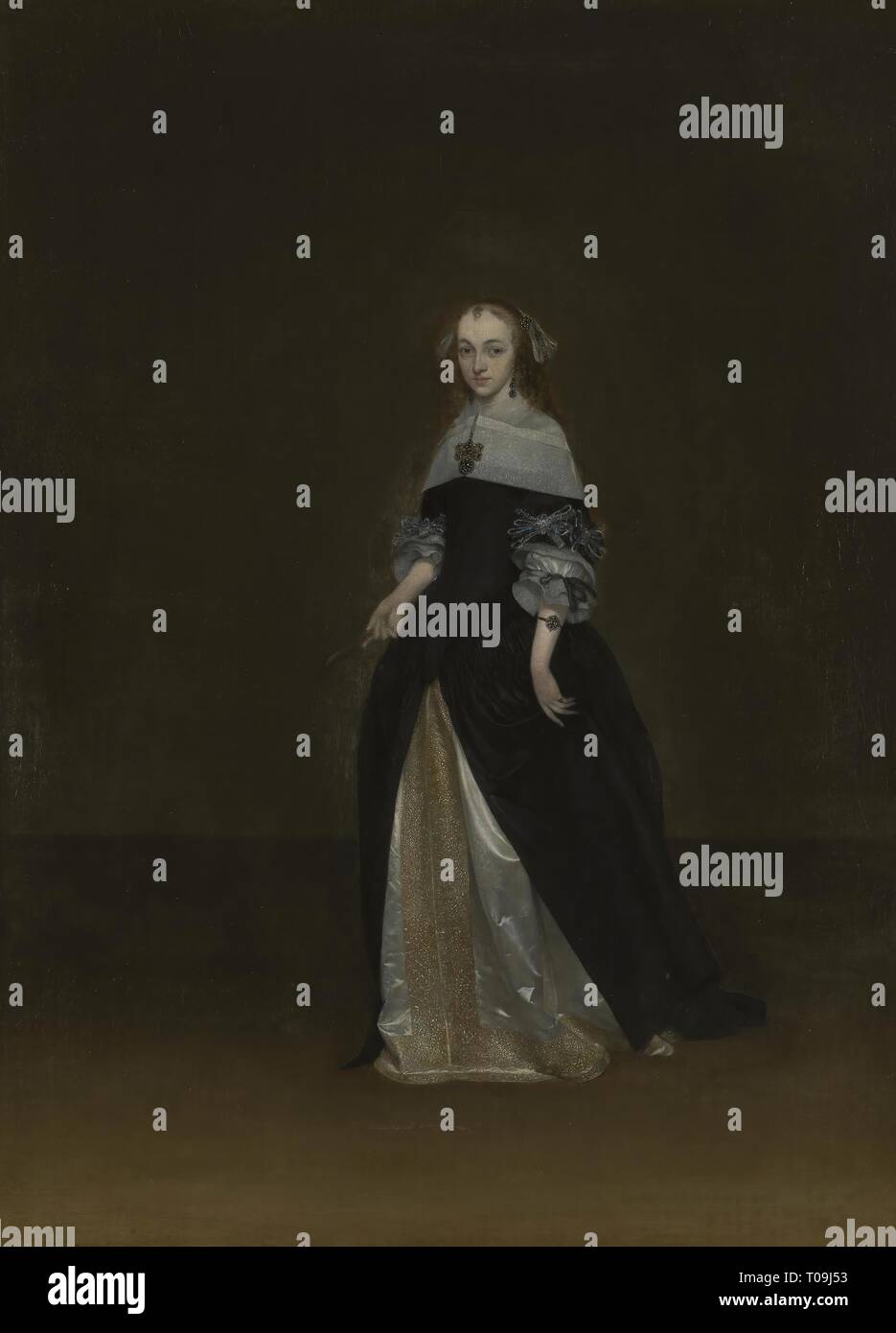 "Portrait von Catarina van Leunink'. Holland, ca. 1665. Abmessungen: 80 x 59 cm. Museum: Staatliche Eremitage, St. Petersburg. Autor: Gerard Ter Borch. Stockfoto