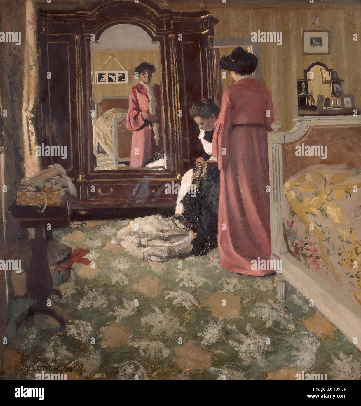 "Interieur". Frankreich, 1903-1904. Abmessungen: 61,5 x 56 cm. Museum: Staatliche Eremitage, St. Petersburg. Autor: Felix Vallotton. Fèlix Vallotton. Félix Edouard Vallotton. Stockfoto