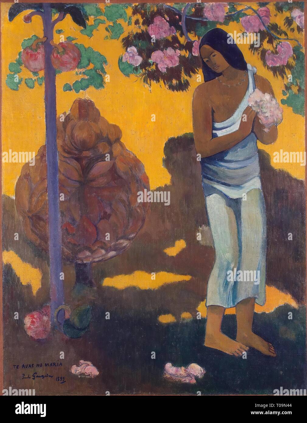 'Monat der Maria (Te avae keine Maria)". Frankreich, 1899. Abmessungen: 96 x 74,5 cm. Museum: Staatliche Eremitage, St. Petersburg. Autor: Paul Gauguin. PAUL GAUGUIN. Eugéne Henri Paul Gauguin. Stockfoto