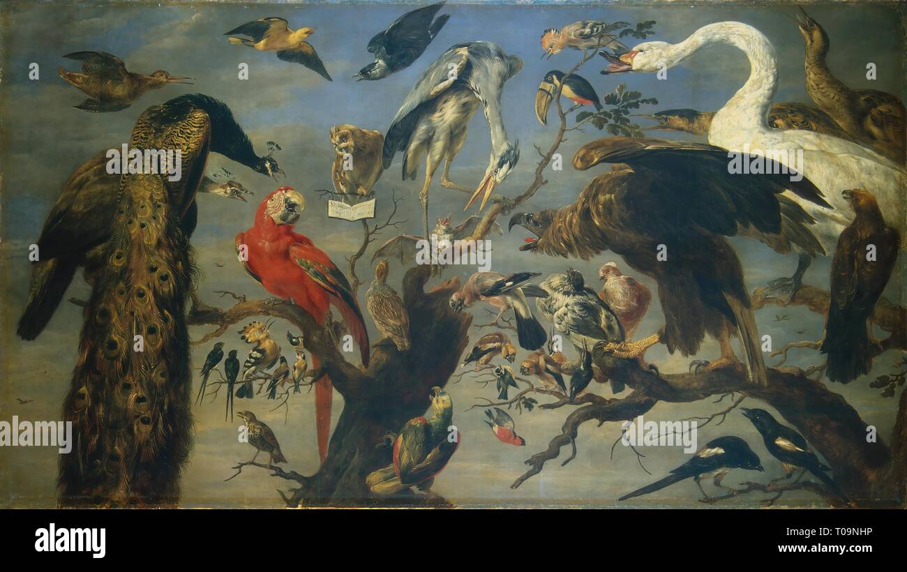"Bird's Konzert'. Flandern, ca. 1630-1640. Abmessungen: 136,5 x 240 cm. Museum: Staatliche Eremitage, St. Petersburg. Autor: Frans Snyders. Frans Snyders. Stockfoto
