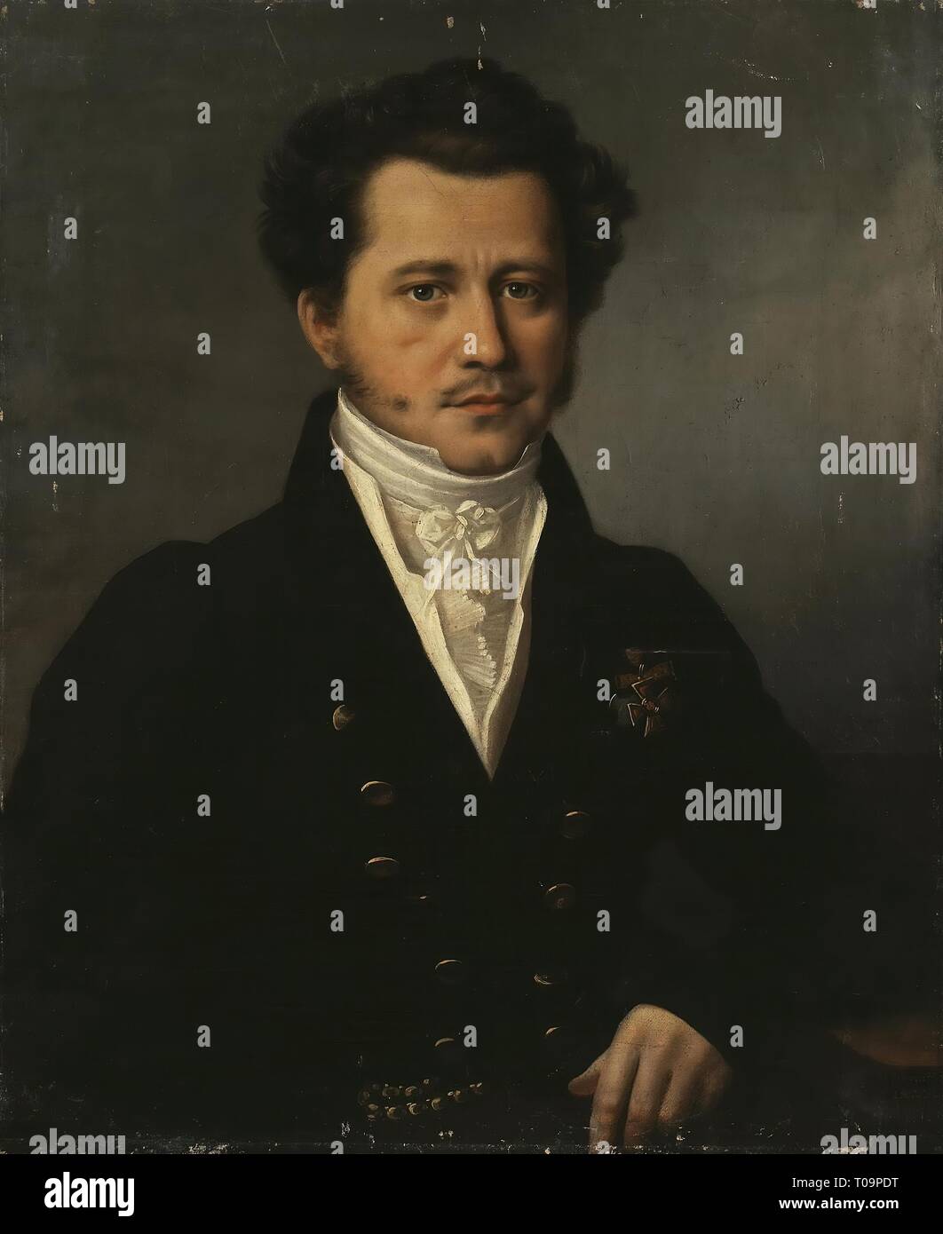 "Portrait eines pensionierten Offizier". Russland, 1823. Abmessungen: 71 x 58,3 cm. Museum: Staatliche Eremitage, St. Petersburg. Autor: Józef Oleszkiewicz. Stockfoto