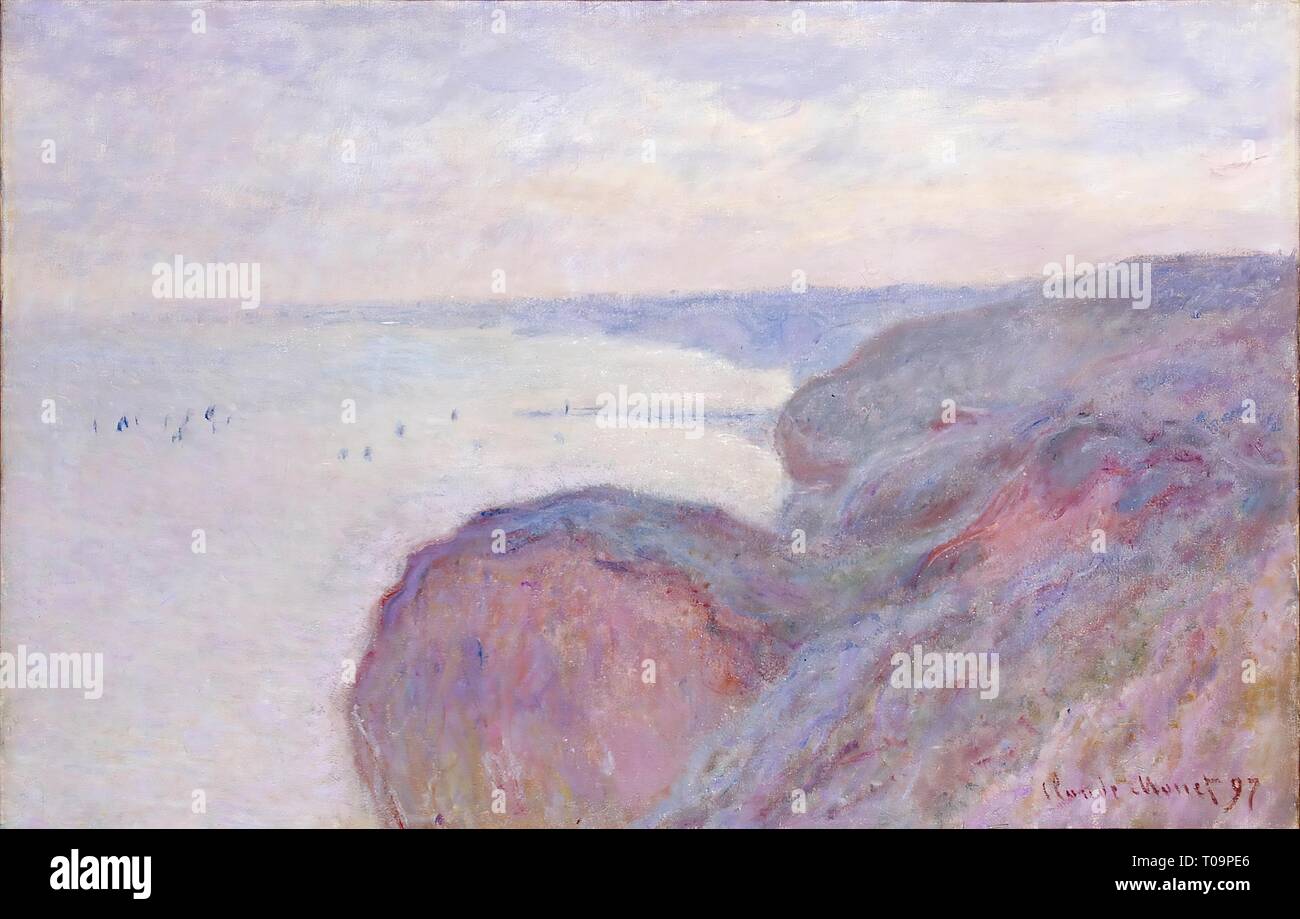 Mit abfallender Klippen in der Nähe von Dieppe". Frankreich, 1897. Abmessungen: 65 x 100,5 cm. Museum: Staatliche Eremitage, St. Petersburg. Autor: CLAUDE MONET. CLAUDE MONET. Stockfoto