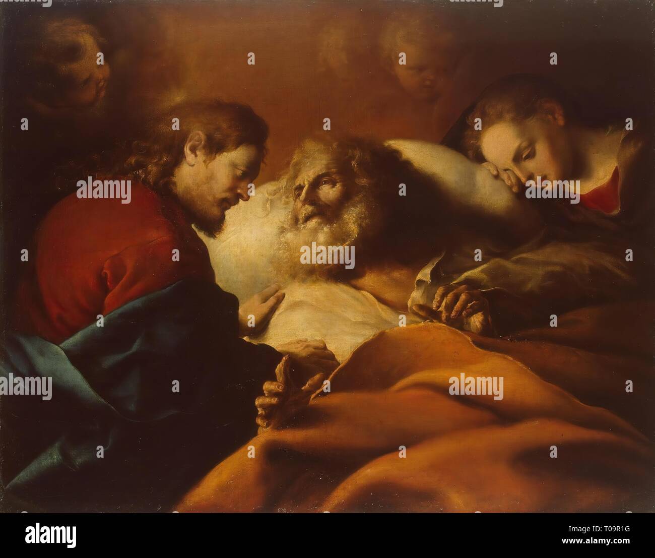 'Tod des Hl. Josef". Spanien, zwischen 1646 und 1652. Abmessungen: 98 x 149,5 cm. Museum: Staatliche Eremitage, St. Petersburg. Autor: Alonzo Cano. Stockfoto