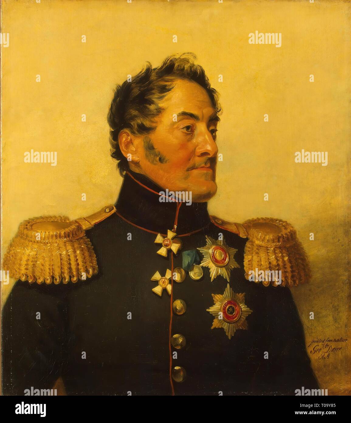 "Portrait von Lev M. Yashvil (1768-1836)". Die militärische Galerie des Winter Palace. Nicht später als 1825. Abmessungen: 70 x 62,5 cm. Museum: Staatliche Eremitage, St. Petersburg. Autor: George Dawe. Stockfoto