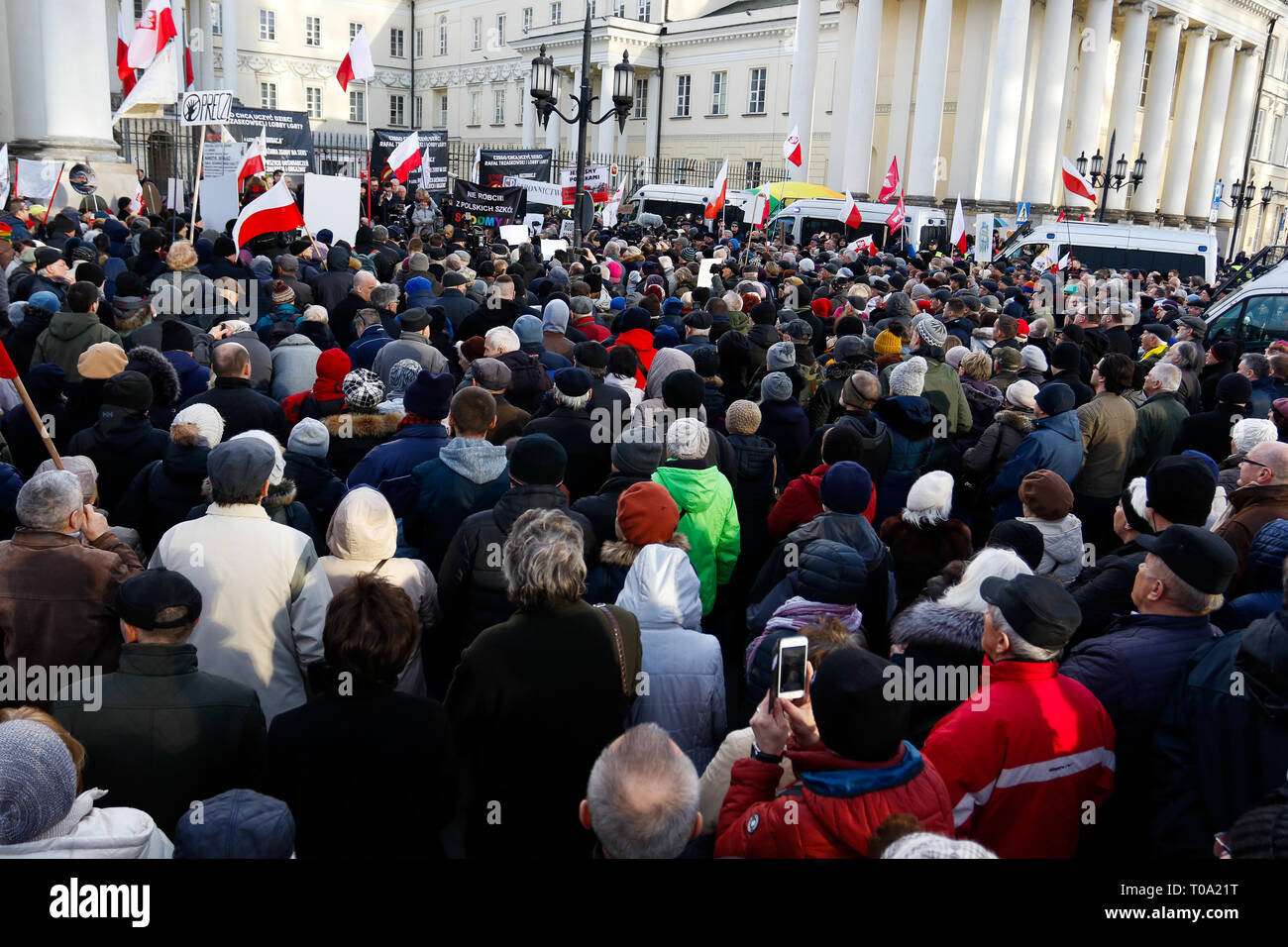 Warschau, Polen. 18. Mär 2019. Protest gegen LGBT-Erklärungen, Kredit: Lidia Mukhamadeeva/Alamy leben Nachrichten Stockfoto
