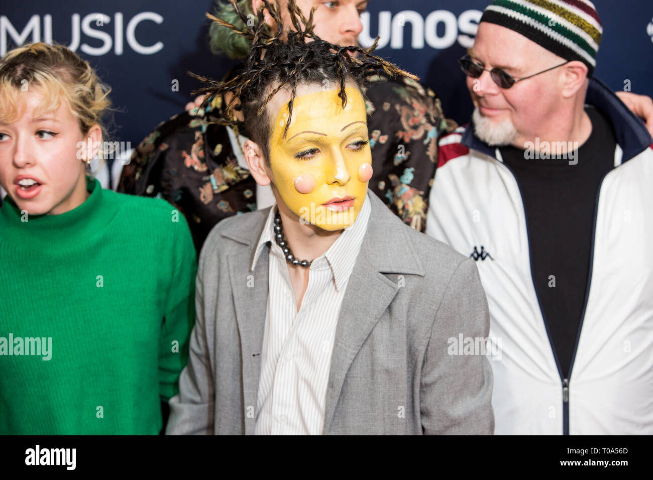 Budweiser Gardens, London, Ontario, Kanada. 17. Mär 2019. Hubert Lenoir 2019 Juno Awards auf dem roten Teppich Budweiser Gardens in London, Ontario, Kanada Kredit: topconcertphoto/Alamy leben Nachrichten Stockfoto