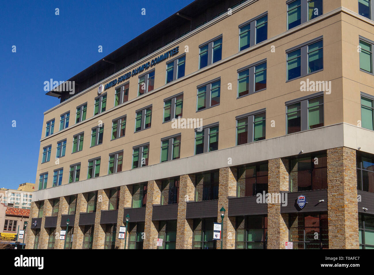 United States Olympic Committee-Hauptquartier in Colorado Springs, Colorado. Stockfoto