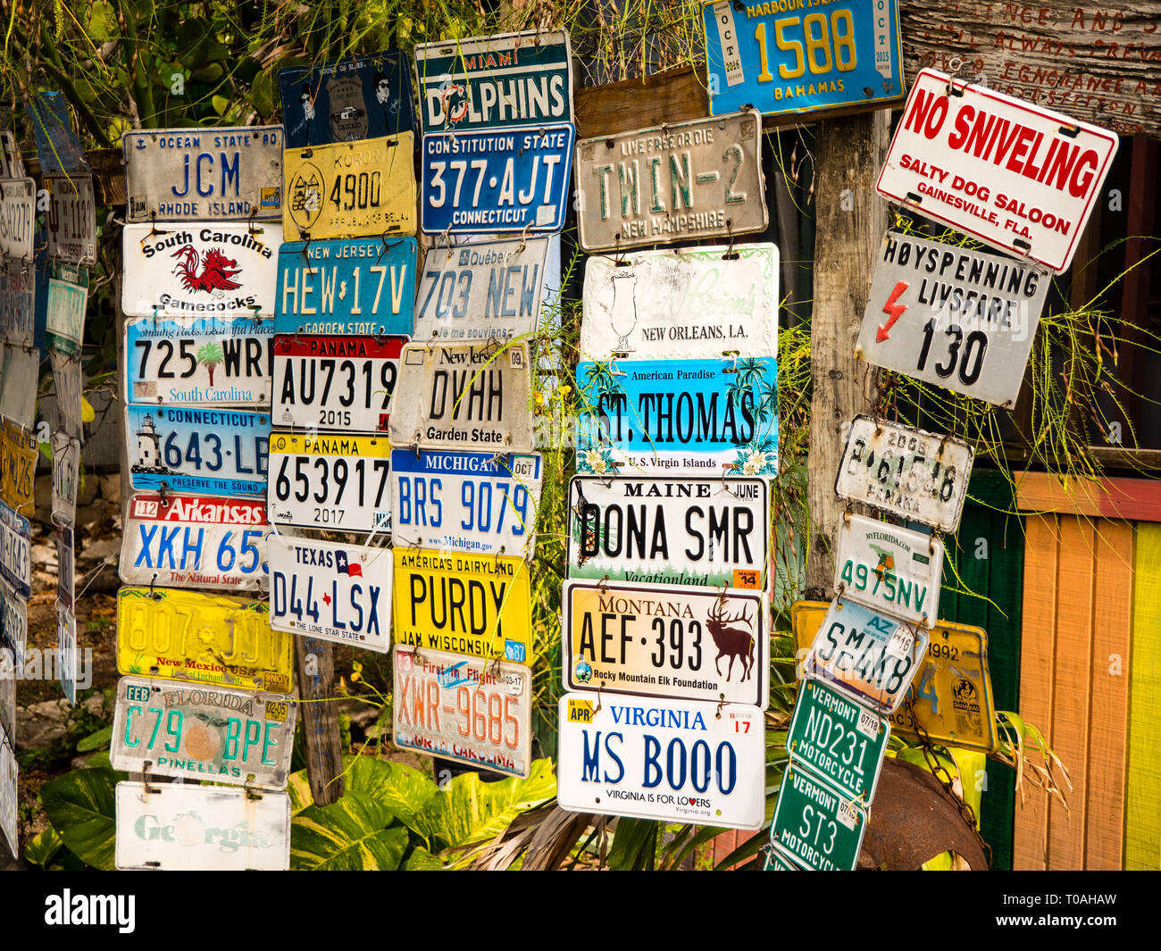Terrie schnell und der letzte Weg, Dunmore Town, Harbour Island, Bahamas, in der Karibik. Stockfoto