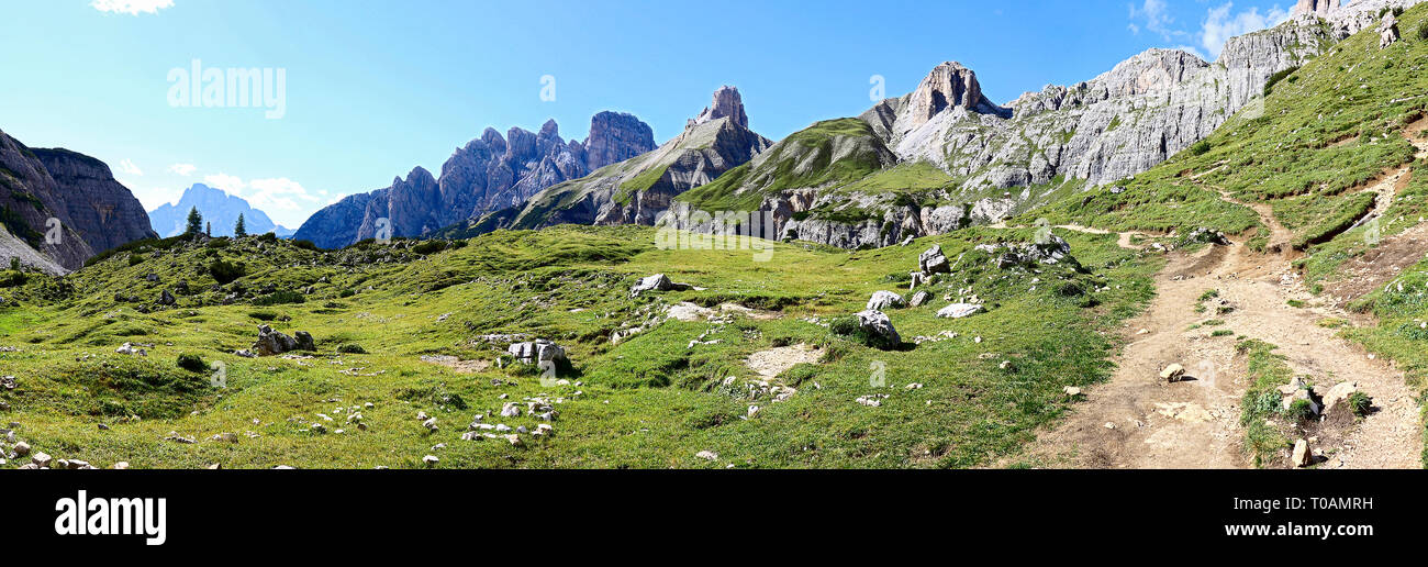 Herrliche Aussicht auf die Dolomiten - Trentino Alto Adige auf den National Park Sextner Dolomiten (Italien) Stockfoto