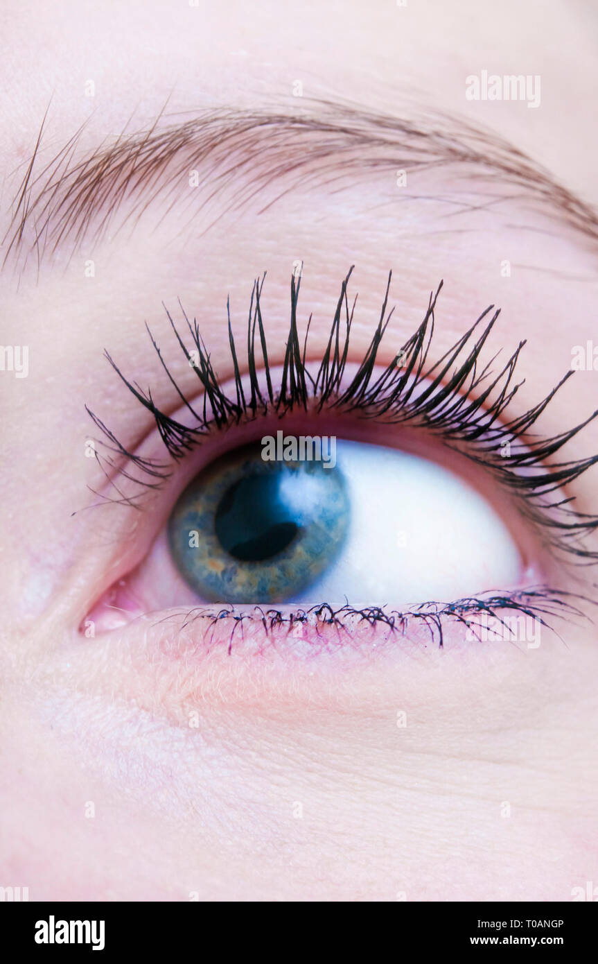 Nahaufnahme einer jungen Frau Auge - Bild für Buch Cover Stockfoto
