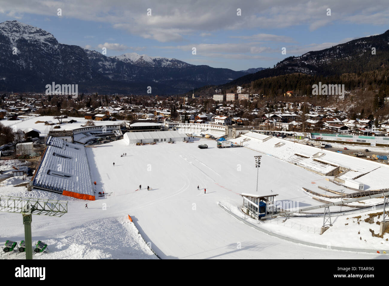 Ski Jump Stadion in Garmisch-Partenkirchen, Deutschland Stockfoto