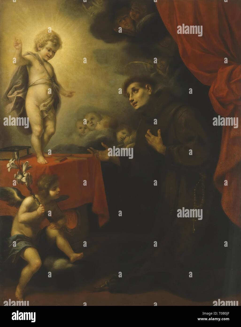 "Erscheinung des Christus Kind Hl. Antonius von Padua'. Italien, 1658. Abmessungen: 230 x 180 cm. Museum: Staatliche Eremitage, St. Petersburg. Autor: Giovanni Montini. Giovan Battista Montini. Stockfoto