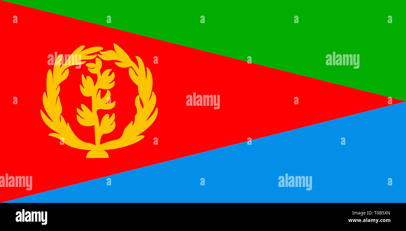 Flagge des Staates Eritrea. Stockfoto